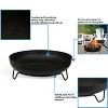 Sunnydaze Outdoor Camping or Backyard Steel with Heat-Resistant Finish Fire Pit Bowl on Stand - 23" - Black - 4 of 4