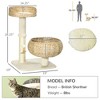 28" Elevated Cat Bed with Sisal Scratching Post for Indoor Kitties, Modern Cat Tree with Cute Basket Design - 3 of 4