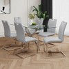 Grungis Faux Leather Armless Kitchen Chair Set of 6,Upholstered Dining Chairs with Gold Chrome Metal Legs for Dining Room,Kitchen - 4 of 4