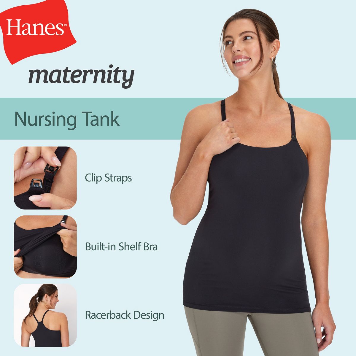 Hanes Maternity Women's Nursing Racerback Tank - thumbnail 5