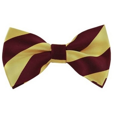 Men's 2.75 W And 4.75 L Inch With Pre-Tied College Stripe Bowtie