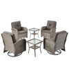 Gymojoy 6 Pieces Outdoor Swivel Chair Glider Chairs with Side Table All Weather - 2 of 4