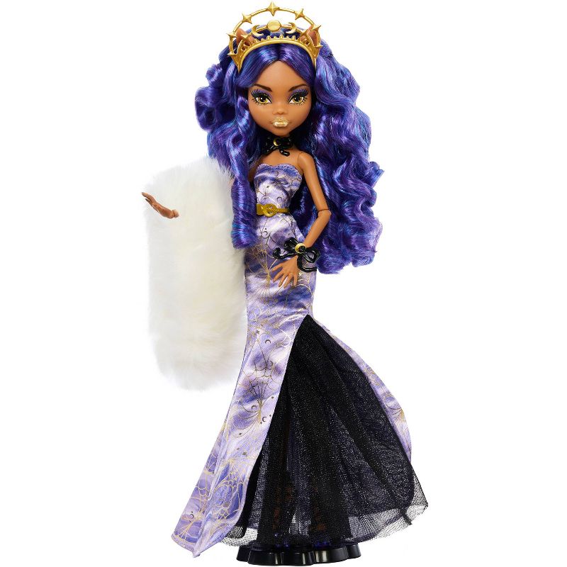 Monster High Clawdeen Wolf Howliday Edition Fashion Doll in Purple Gown, 1 of 7