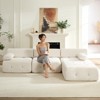 Mjkone L-Shaped Velvet 3-Seater Modular Sectional Sofa With Ottoman, Convertible Sofa Couches with Rivet Trim - 2 of 4