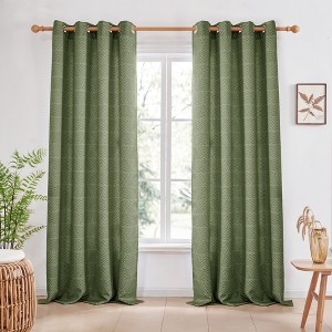 Deconovo Recycled Bohome Rattan Room Darkening Curtains (2 Panels) - 1 of 4