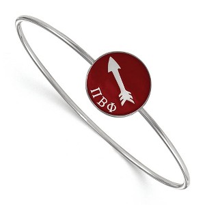 Black Bow Jewelry Sterling Silver Pi Beta Phi Greek Life Bangle Bracelet 6 Inch - 1 of 3