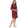 Ashford & Brooks Women's Flannel Plaid Sleep Shirt Button Down Nightgown - 2 of 4