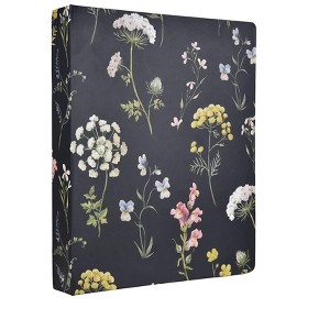 Itopfox Vintage Floral Hardcover 3 Ring Binder with Interior Pockets, 1 Inch Round Rings, Flower Binder Organizer for School Office - 1 of 4