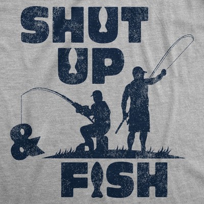 Мужские футболки Crazy Dog T-Shirts, Inc. Mens Funny T Shirts Shut Up and Fish Sarcastic Graphic Fishing Novelty Tee for Men - Crazy Dog Men's T Shirt For Fishers Light Grey L — фото 2
