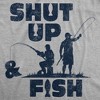 Mens Funny T Shirts Shut Up And Fish Sarcastic Graphic Fishing Novelty Tee For Men - Crazy Dog Men's T Shirt - 2 of 4