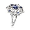 Ross-Simons 0.70 ct. t.w. Sapphire and .30 ct. t.w. Diamond Milgrain Ring in Sterling Silver - 3 of 4