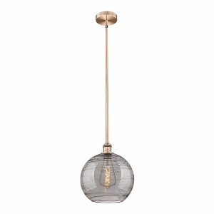 Athens Deco Swirl - 1 Light Stem Hung Mini Pendant In Industrial Style-12.88 Inches Tall and 12 Inches Wide - 1 of 1