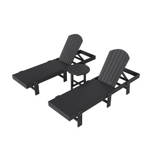 WestinTrends Dylan 3 Piece Adirondack Poly Reclining Chaise Lounge - 1 of 4