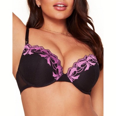 Adore Me Women's Audrina Plunge Bra 32dd / Jet Black. : Target