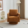 TIRAMISUBEST 29 inch Square Swivel Accent Chair Open Back Boucle Fabric 360 Degree Rotation Removable Cushion Caramel Living Room Hotel - 4 of 4