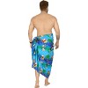 LA LEELA Men's Christmas Tree Holiday Vacation Xmas Party Swim Trunk Swimsuits Swimwear Gifts Sarong Pareo Beach Wrap One Size Blue - 3 of 4