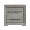 Modern Gray Finish Nightstand with 2x Storage Drawer Contemporary Bedroom Furniture, Gray Tone Handles Bedside Table 1pc - 2 of 4