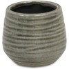 Cheung's Fairloam Round Curved Wave Lined Pattern Ceramic Pot- Small - Gray - 2 of 3