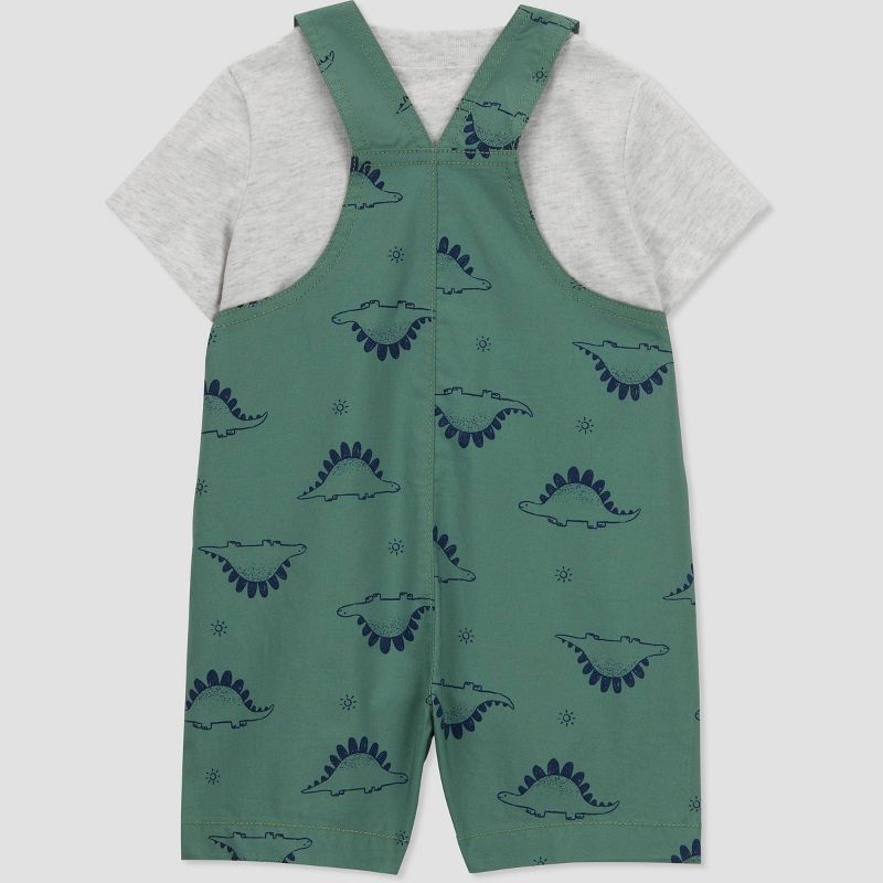 Carter's Just One You® Baby Boys' Dino Overalls - Gray/Green, 4 of 7
