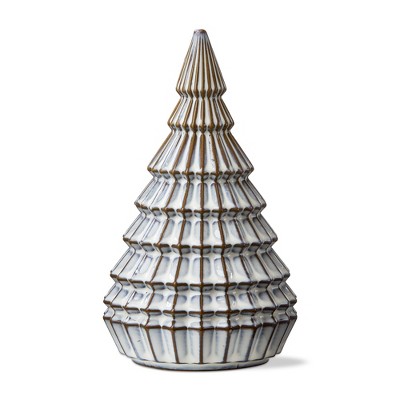 TAG Aspen White Stoneware Christmas Tree Decorations for Tabletop or Mantel Large 8.5 inch