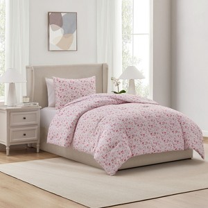 Nestl Modern Comforter, 3pc Floral Comforter Set, Floral Bedding Set - 1 of 4