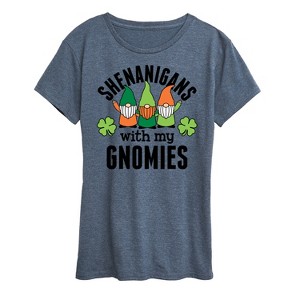 Women's - Instant Message - Shenanigans With My Gnomies Short Sleeve Graphic T-Shirt - 1 of 4