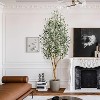Olive Trees Artificial Indoor,Artificial Olive Plants - Fake Topiary Silk Tree with Natural Wood Trunk and Lifelike Fruits for Home Office Decor - 4 of 4