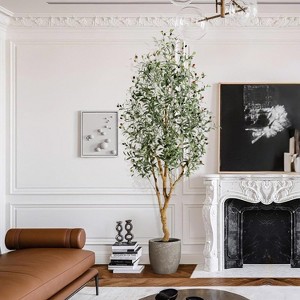 7Ft Olive Trees Artificial Indoor – Extra Tall Faux Olive Tree with Planter, Large Fake Plants for Living Room Decor - 1 of 4