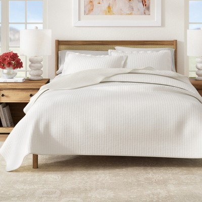 Great Bay Home Detailed Channel Stitch All-Season Reversible Quilt Set With Shams