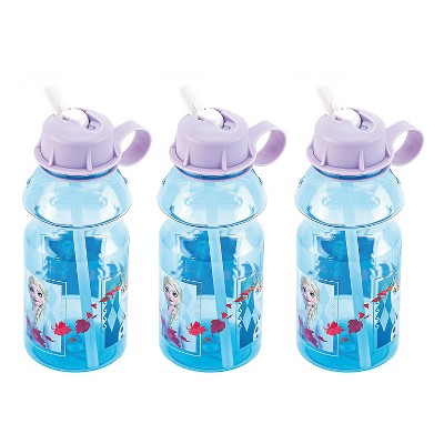 Zak Designs Disney Frozen 2 Movie 14 ounce Water Bottle, Elsa and Olaf, 3-piece set