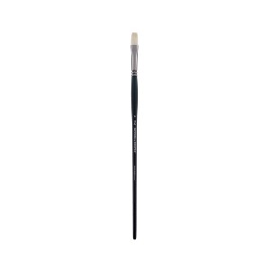Creative Mark Imperial Professional Chungking Hog Bristle Brush - Flat, Handmade Long Handle Oil Paint Brushes for Artists, Nickel-Plated Brass - 1 of 4