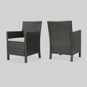 Cypress 2pk Wicker Dining Chairs - Christopher Knight Home - 1 of 4