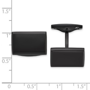 Chisel Stainless Steel Polished Black IP-plated Rectangle Cuff Links - 1 of 2