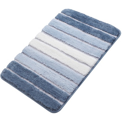 Microfiber Absorbent Shaggy Soft Bath Mat Bathroom Shower Non Slip Blue Rug  New