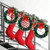 10 Pcs Small Window Wreath with Red Bow Indoor Outdoor Holiday Decoration Artificial Green Lighted Wall Door Farmhouse Kitchen 12 Bulk - 3 of 4