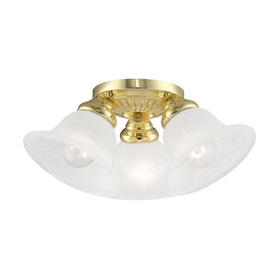 Livex Lighting Edgemont 3 - Light Flush Mount in  Polished Brass