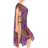 LA LEELA Women's Beachwear Summer Swim Beach Dress Cover Ups for Swimwear Women Short Front Tie Swimsuit Coverups for Women S-M Purple, Abstract - image 4 of 4