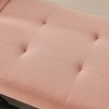 Linen Sleeper Sofa Chair with Pull-Out Bed & Wheels - 3 of 4