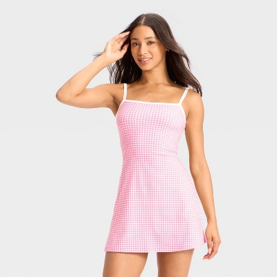 Women's ButterBliss Mini Skater Dress - Wild Fable™ Pink Gingham M