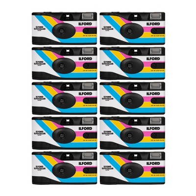 Ilford Ilfocolor Rapid Retro Single Use Film Camera White 27 Exposure - 10 Pack