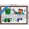 Trends International Minecraft: Doodle - Steve & Creeper Framed Wall Poster Prints - 3 of 4