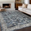 Machine Washable Vintage Floral Printed Area Rug Non Slip Traditional Distressed Floor Cover Soft Low Pile Indoor Mat for Kitchen Laundry Bedroom - 3 of 4