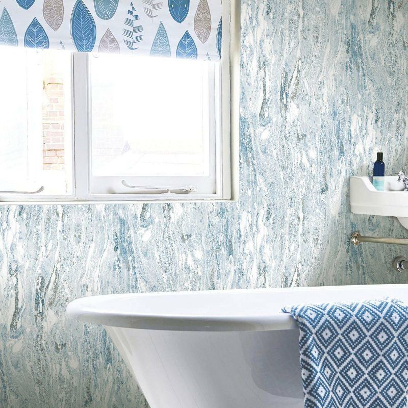 RoomMates Blue Marble Seas Peel &#38; Stick Wallpaper, 5 of 11
