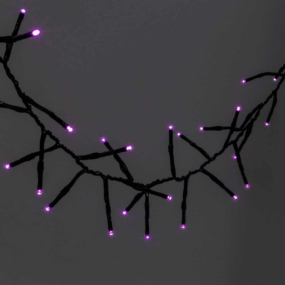 Photos - Floodlight / Street Light 60ct LED Dewdrop Halloween Fairy String Lights Garland Purple - Hyde & EEK