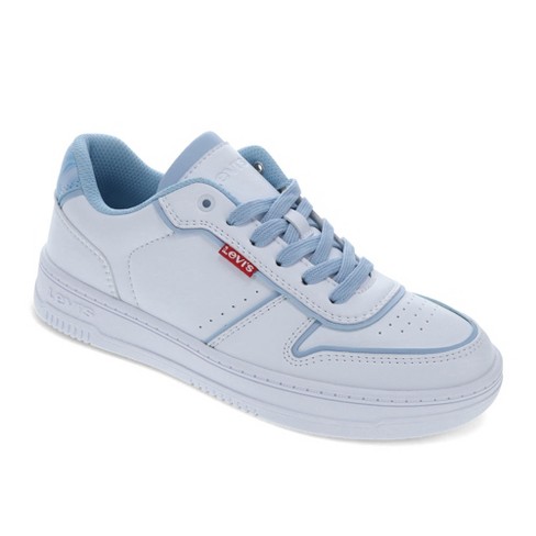 White and Blue order leather shoe, size 8