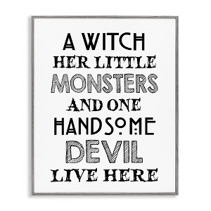 Stupell Industries Quirky Halloween Family Quote Striped Typography Phrase  Framed Giclee Art - 1 of 4