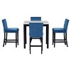 Whisen 5-piece Counter Height Dining Table Set with Faux Marble Top Dining Table and Velvet-Upholstered Chairs - 3 of 4