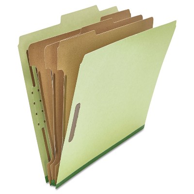 UNIVERSAL Pressboard Classification Folder Letter Eight-Section Green 10/Box 10291