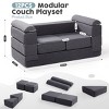 ROBOTIME Sofas Kids Couch Toddler Couch Kid Sofa, Washable Diy Sofa, Kids Couch Bed Fold Out for Playroom, Bedroom, Gray, 20"*39.4"*18" - 3 of 4