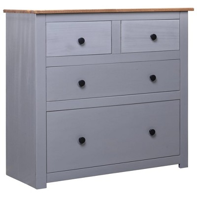 vidaXL Sideboard Gray 31.5 in.x15.7 in.x32.7 in. Pinewood Panama Range